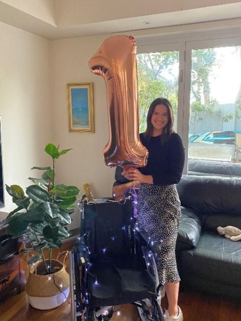 Sarah is now walking after a spinal cord injury